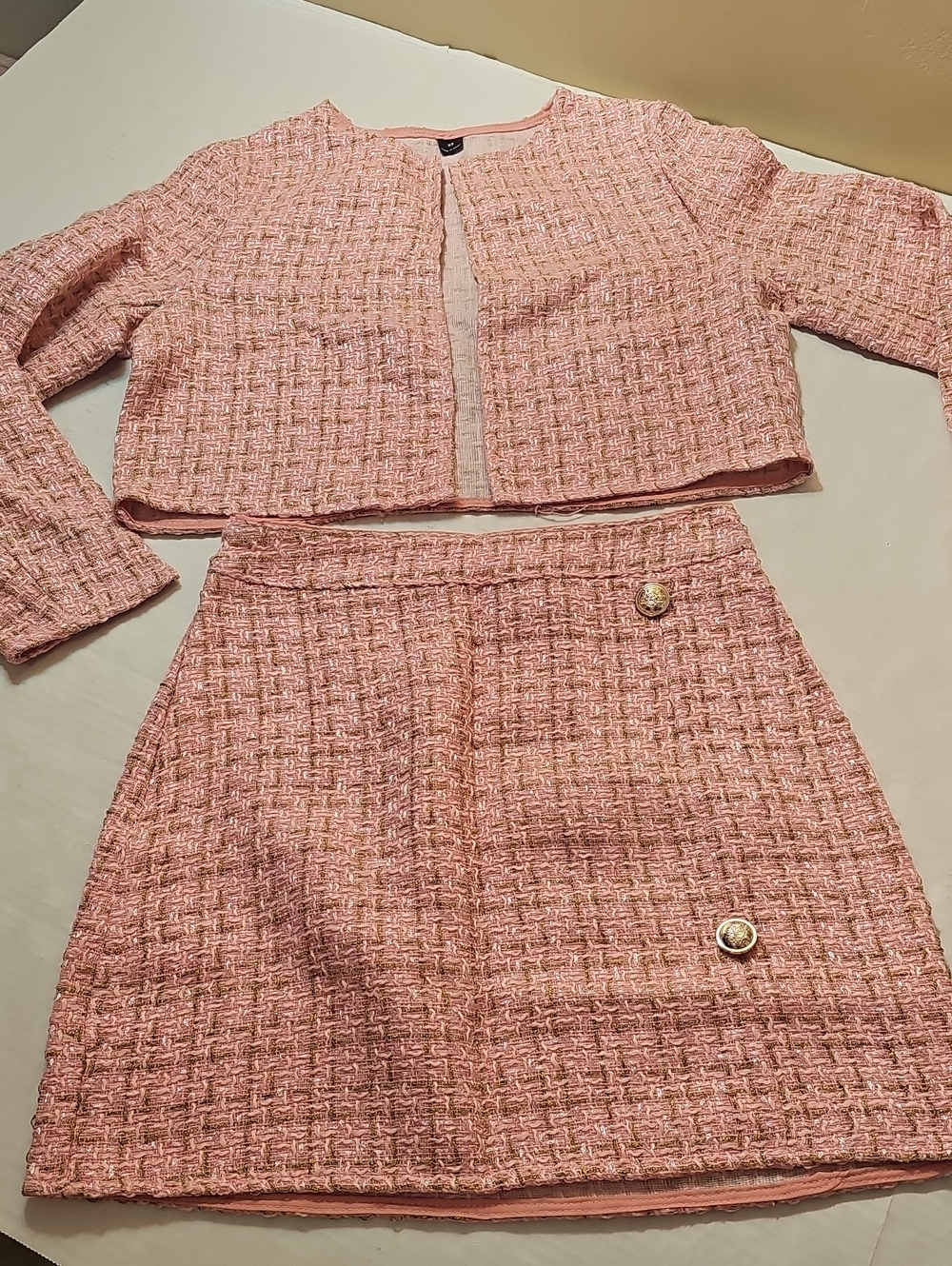Elle Woods Pink Costume Tweed Mini Skirt Set.size XS